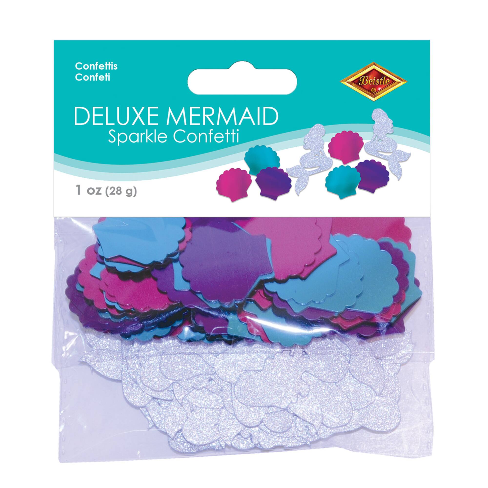 Beistle 1oz. Mermaid Deluxe Sparkle Confetti Packs, 2ct.